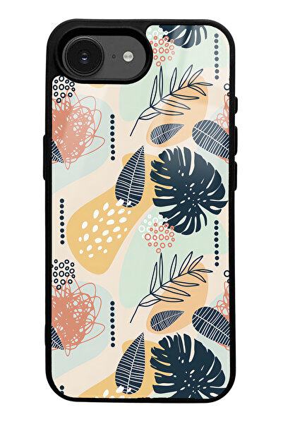 Spoyi For iPhone 16E Retro Leaf Design Glossy Phone Case