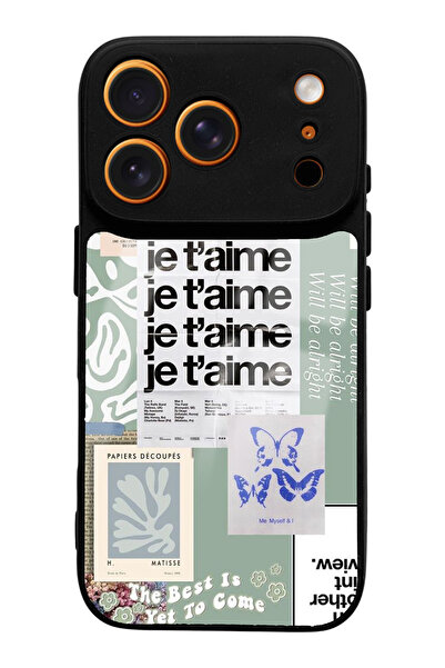 Spoyi iPhone 17 Pro Compatible Je t'Aime Designed Glossy Phone Case