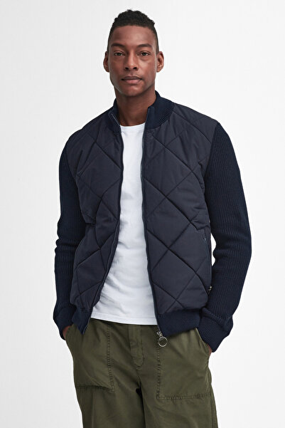 Barbour Newland Zip Through Knitted Jumper Kazak NY91 Navy