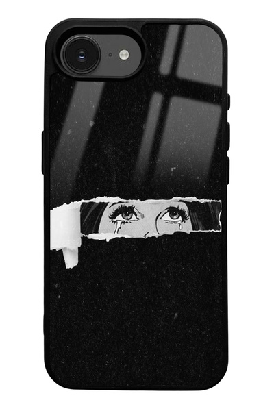 Spoyi Glossy Phone Case with Eyes Design Compatible with iPhone 16E