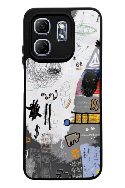 Spoyi Infinix Hot 50I Compatible Glossy Phone Case with Math Board Design