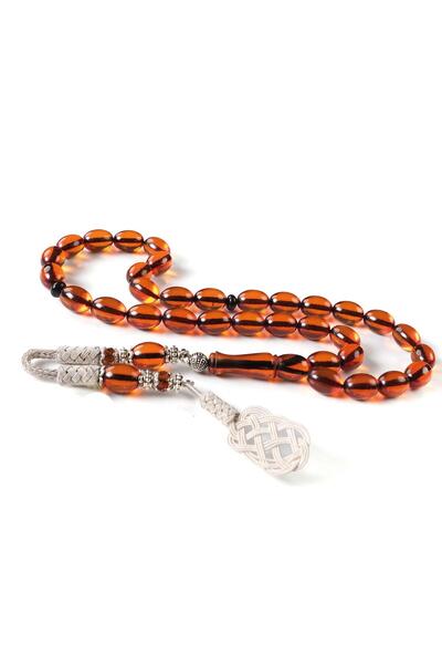 TESBİHCİBABA Bafon Kazaz Orange Color Crimped Amber Prayer Beads