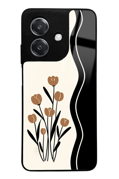 Spoyi Oppo A3 Compatible Glossy Phone Case with Floral Motif Design