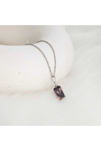 Astrolog Elvan Cylinder Shape Rhodonite Pendant