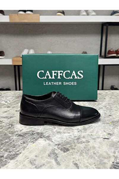 Caffcas Hakiki Deri Siyah Klasik Erkek Ayakkabı 213-01-M