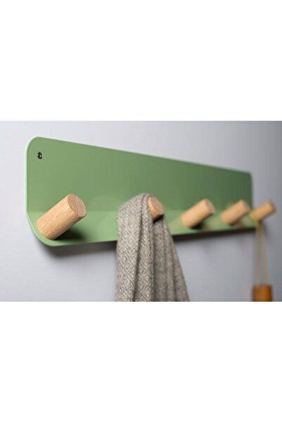 iodesign Metal Gövdeli Ahşap Duvar Askılığı – Modern Dekoratif Ceket, Havlu ve Çanta Askısı