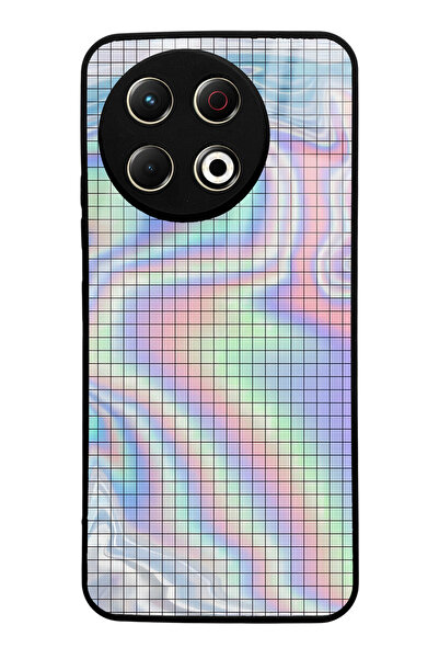 Spoyi Tecno Spark 30 Pro Neon Checkerboard Design Glossy Phone Case