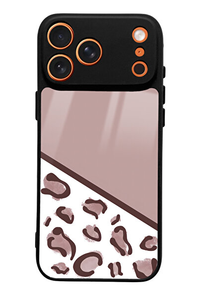 Spoyi iPhone 17 Pro Max Compatible Coffee Leopard Design Glossy Phone Case