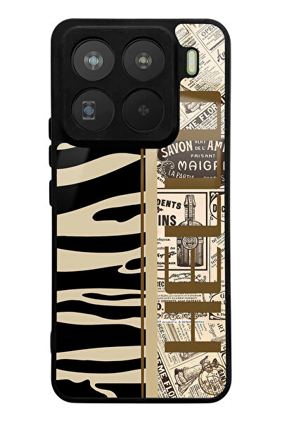 Spoyi Xiaomi Mi 15 Pro Compatible Zebra Newspaper Design Glossy Phone Case