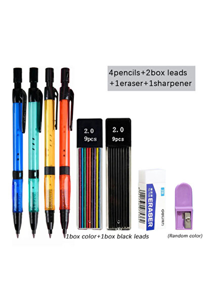 Choice مجموعة أقلام رصاص ميكانيكية من 4 قطع B مقاس 2.0 مم مع عبوة إعادة تعبئة...