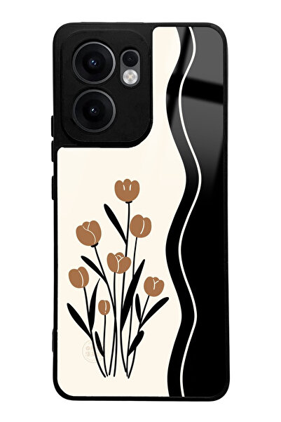 Spoyi Oppo Reno 13F Compatible Glossy Phone Case with Floral Motif Design