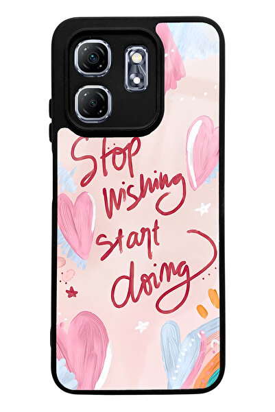 Spoyi Infinix Hot 50I Pink Motto Design Glossy Phone Case Compatible