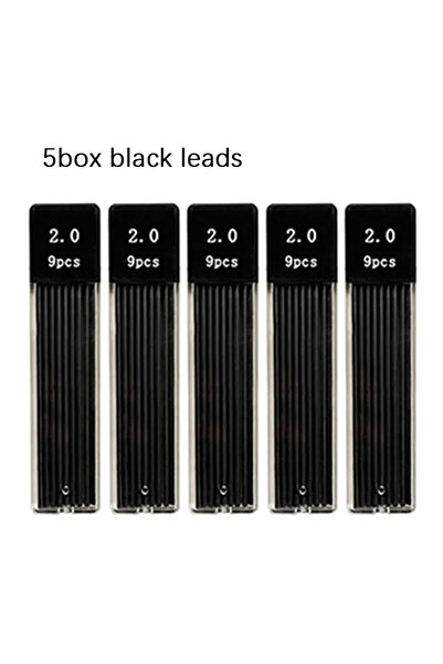 Choice مجموعة أقلام رصاص ميكانيكية من 5 قطع سوداء 2.0 مم مع عبوة إعادة تعبئة ...