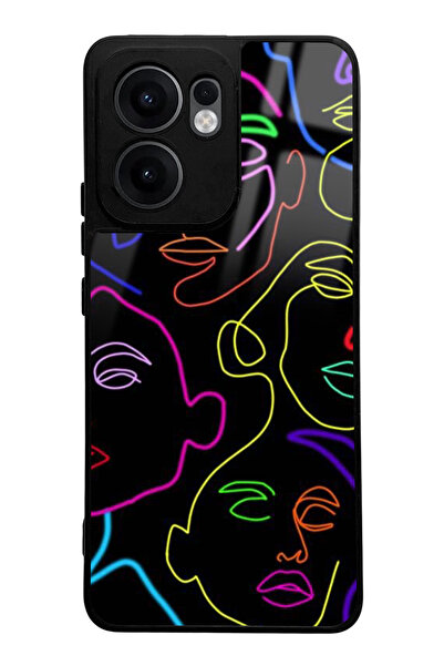 Spoyi Oppo Reno 13F Neon Silhouette Design Glossy Phone Case Compatible
