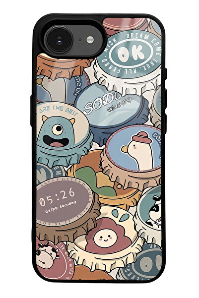 Spoyi Glossy Phone Case with Crown Cap Design Compatible with iPhone 16E