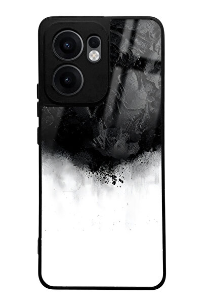 Spoyi Oppo Reno 13F Compatible Black Smoke Design Glossy Phone Case