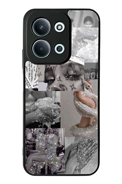 Spoyi Xiaomi Redmi 15C 4g Compatible Glossy Phone Case with Silver Sticker Design