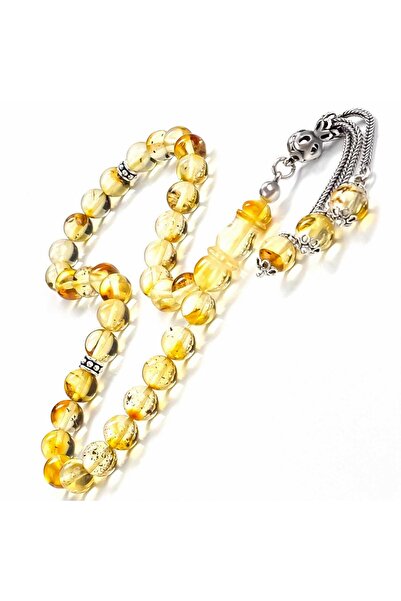 TESBİHCİBABA Wrist Length Fossilized Amber Teardrop Amber Prayer Beads