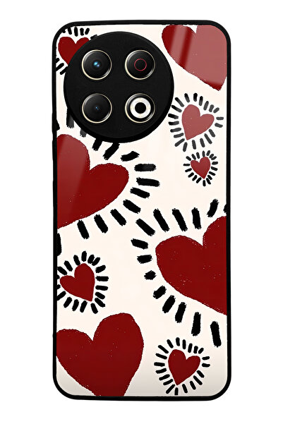 Spoyi Tecno Spark 30 Pro Brush Heart Design Glossy Phone Case Compatible