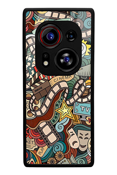 Spoyi Tecno Phantom X2 Pro Retro Cinema Design Glossy Phone Case Compatible