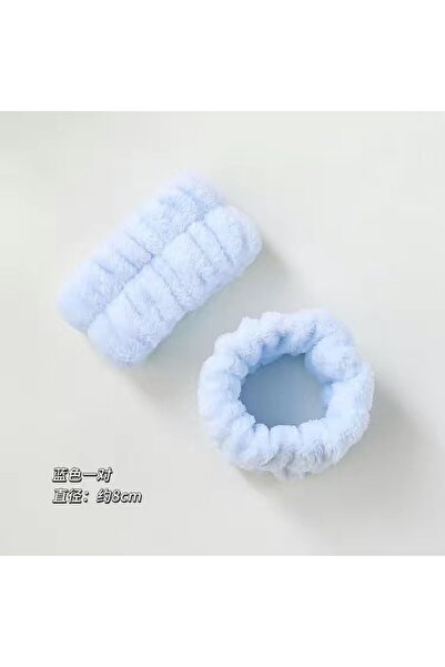 Choice مقاس يناسب الجميع، أزرق سماوي، قطعتان من سوار غسل الوجه والمعصم لامتصا...