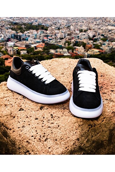 EXCLUSIVE STYLE Adidasi ALX - Negru din catifea cu talpa alba