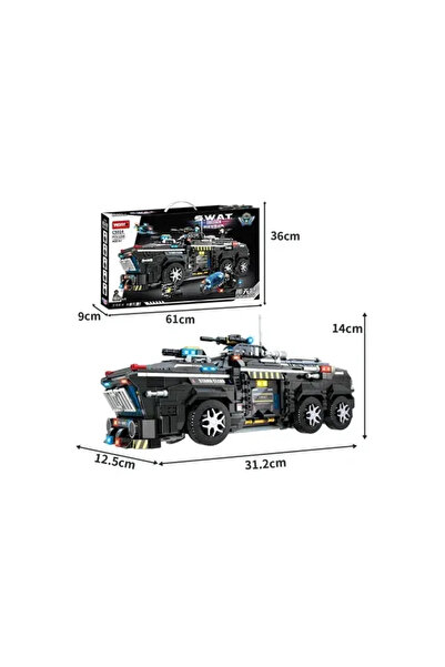 pasajdanal C5014 Çocuk Eğitici Swat T Araç Yapı Blokları Tuğla Seti Oyuncak P...