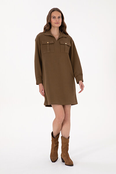 U.S. Polo Assn. Kadın Haki Örme Elbise 50318191-VR027