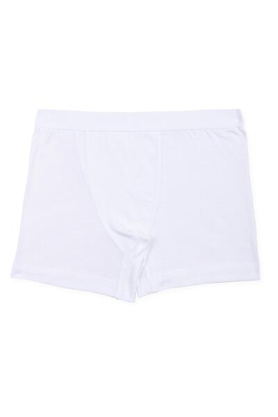 BAYKAR Boy's Cotton Plain Classic Comfortable Cut Boxer 2 Pack 3310 White