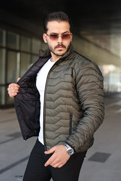 Tarz Cool Чоловіча вітровка з хакі, не пропускає вітер, зимова, надувна, спортивна куртка