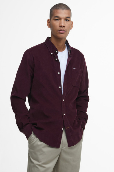 Barbour Ramsey Tailored Cord Gömlek RE89 Winter Red
