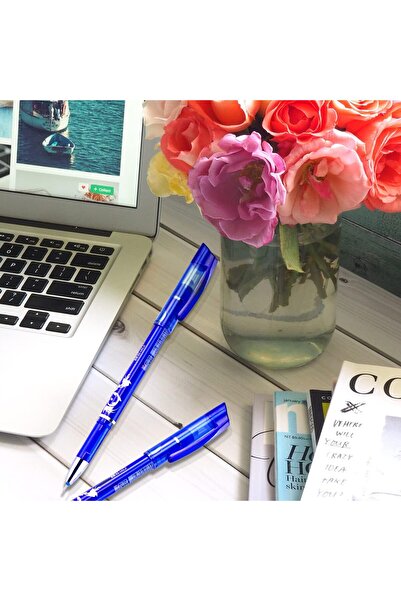 zola Set 12 pixuri scrie-sterge si 20 rezerve, grosime de scriere 0.5 mm, albastru