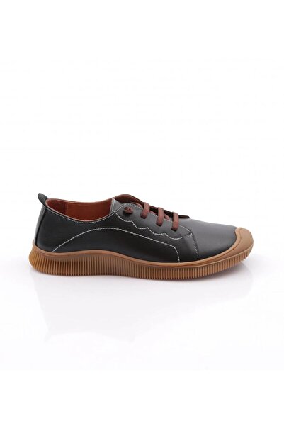 Sporline Brown Lace-Up Black Women's Shoes