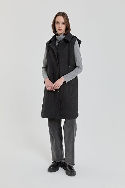 Nihan İnce Kapitone Yelek Siyah