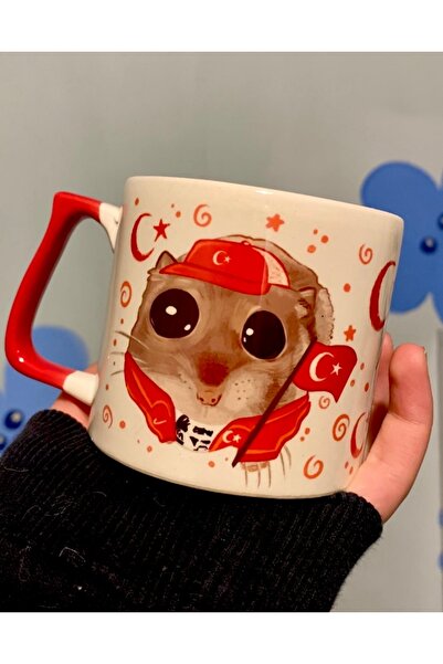 westartic Sad Üzgün Hamster - TÜRKİYE Atatürk Kupa Bardak Kahve Fincanı
