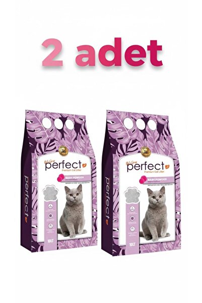 PERFECT Baby Powder Kokulu Topaklanan Kedi Kumu 10 LT X 2 Adet