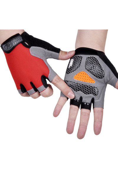 Choice XL Type B--Red HOT Cycling Anti-slip Anti-sweat Men Women Half Finger ...