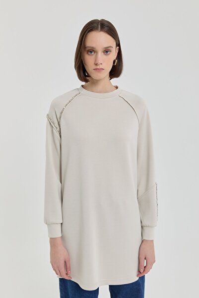 Nihan Taş Detaylı Örme Sweat Taş