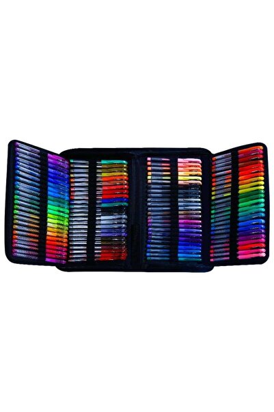 zola Gel pen set, 120 pieces, 4 colors, metallic, fluorescent, with glitter, storage box, for drawing