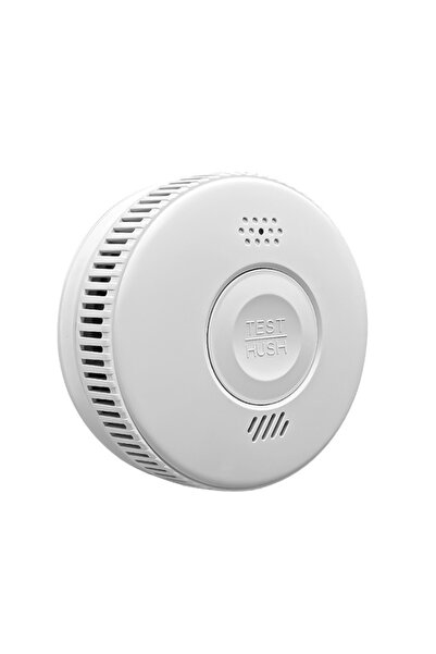 ambrasmart Detector de fum wireless pe baterii, senzor nou, Tuya, 85 dB, detectare 360°, alb