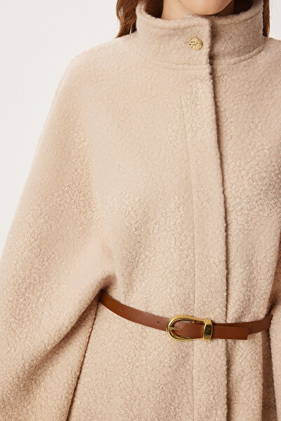 Lovelyİstanbul Παντσό με κορδόνια και κουμπιά LMW0030 ΜΠΕΖ