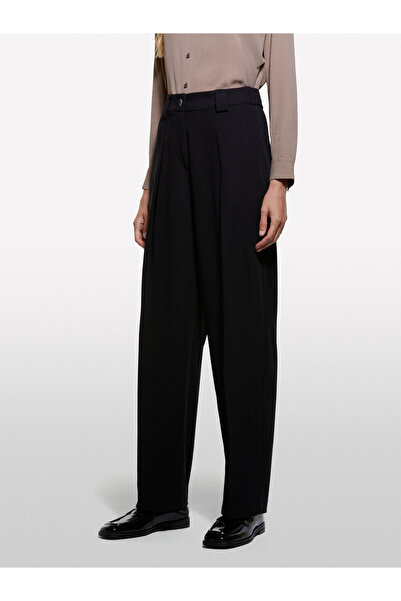 Sisley Women's Viscose Blended Pleated Stretch Palazzo Pants 325A4Kvxlf07C-Sis100