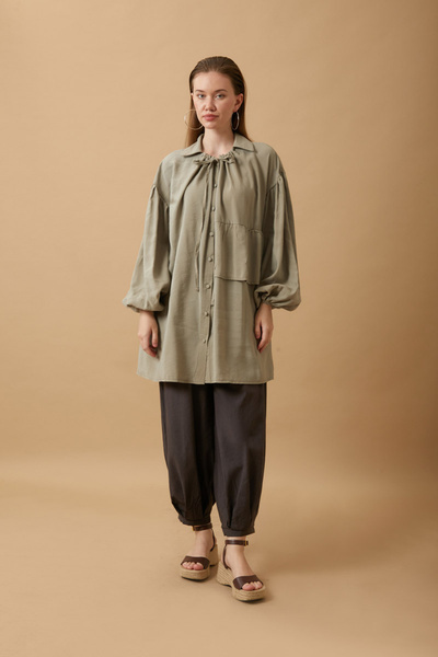 ZÜLAYS Günce Modal Gömlek Açık Yeşil