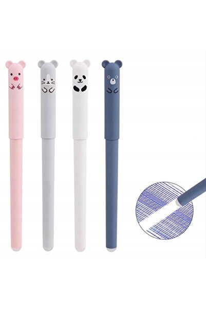 zola Set 4 pixuri scrie-sterge, 20 rezerve, 2 radiere, modele cu animalute, grosime de scriere 0.5 mm