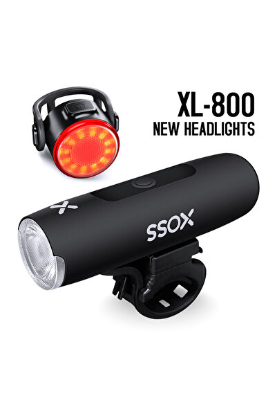 XOSS مصباح أمامي للدراجات XL-800 Q2 مقاوم للماء قابل لإعادة الشحن عبر USB للد...