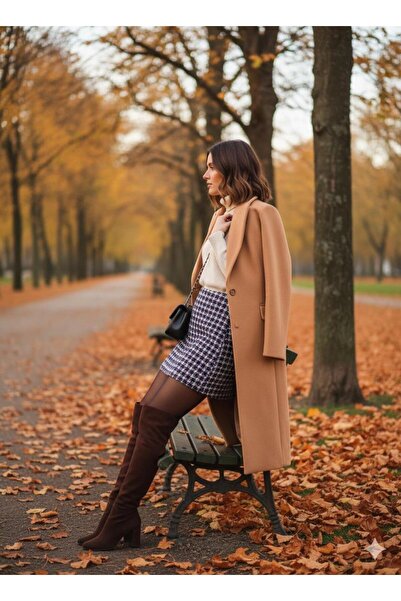 MONAMORE Women's Short Skirt with Side Metal Zipper Closure