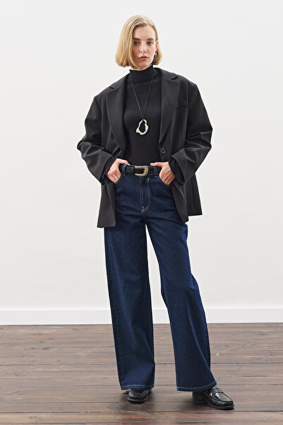 Manuka Оверсайз сако с кройка Блек