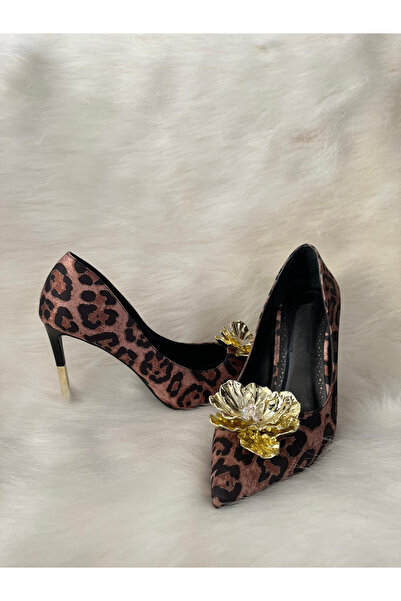 atlantik ayakkabı leopar desenli stiletto