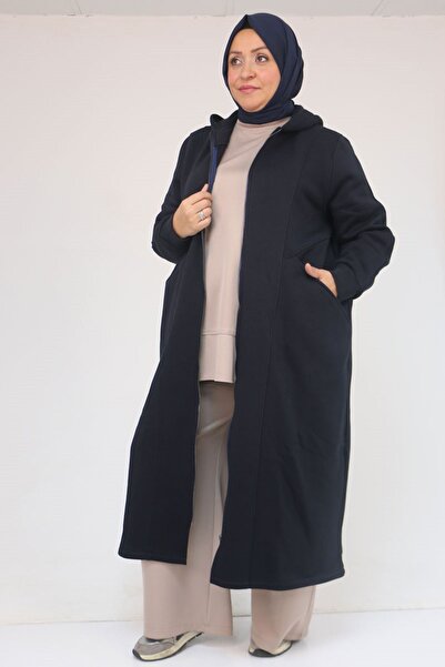 Eslina 53059 Căciulă cu trei fire cu mâneci cu nervuri, mărime mare - bleumarin