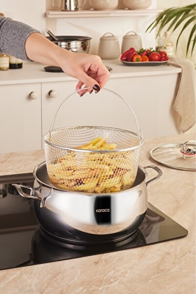 Karaca Mix, Cook, Store 18-Piece Steel Cookware Set with Serving Utensils